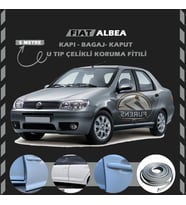 Fiat Albea Oto Araç Kapı Koruma Fitili 5metre Parlak Gri Renk