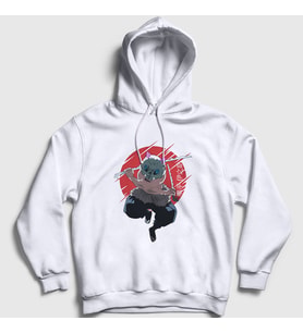 Presmono Unisex Beyaz Inosuke Hashibira Anime Demon Slayer Kimetsu No Yaiba Kapüşonlu Sweatshirt 308450tt