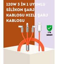 120 W Hızlı Çözüm Sunan 3'ü 1 USB Şarj Kablosu– Sağlam Gövde
