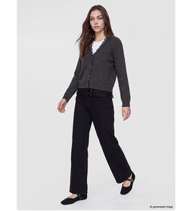 LCW Modest Siyah Baggy Fit Kadın Jean Pantolon