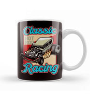 Classic Old Hot Rod Racing Automobile Automotive Muscle Car Kupa Bardak Porselen
