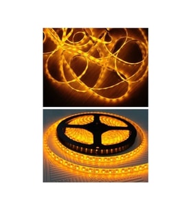 5 Metre 12 Volt 10 Çipli Iç Mekan Amber Işık Şerit Led (ct-4485)