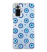 PrintiFy Xiaomi Redmi Note 10 Pro ile Uyumlu 1mm Slim Fit Nazar Boncuğu 1 Baskılı Şeffaf  Kılıf