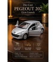 Peugeot 207 Gümüş Die-Cast Metal Model Araba 1:36 Ölçek 12 cm Çek Bırak