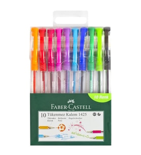 Faber Castell 1425 İğne Uçlu Tükenmez Kalem 10 RENK SET 