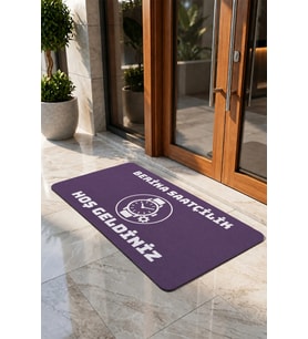 Valerine Life Kapı Önü Paspası 50x90cm Dijital Baskı Kaymaz Kişiye Firmaya Özel Saatçi