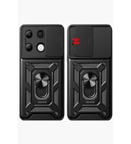 Pilelistore   Xiaomi Redmi Note 13 4G Kılıf Pars Lens Yüzüklü Silikon - Siyah
