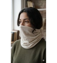 Krem Esnek Boyunluk Bandana Unisex Çok Amaçlı Polyester Tüp Fular