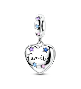 Family Yazılı Kalp Sallantılı Charm
