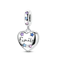 Family Yazılı Kalp Sallantılı Charm