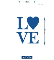 Love 5 cm Minimal geçici Dövme Yarı Kalıcı Geçici Dövme
