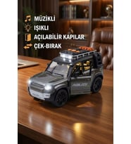 Sesli Işıklı Çek Bırak Oyuncak Araba Defender Model Jip - Kapıları Açılan Lüks Arazi Aracı (17 cm)