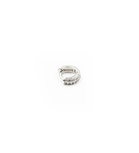 Zirkon Taşlı Şık Halka Tragus Piercing – Gümüş  Hipoalerjenik, Dayanıklı