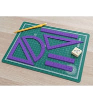 3D Baskı Geometri Cetvel Seti - İletki, Gönye ve Ölçüm Araçları - Mor