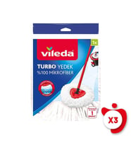 Vileda Turbo Yedek Mop Paspas Ucu (%100 Mikrofiber) (3 Lü Set)