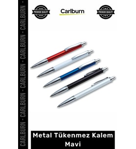 Özel Üretim Şık Kaliteli Logo Baskılı Promosyon Çelik Kurumsal Hediye Metal Tükenmez Kalem Mavi