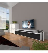 Decoraktiv Ekoflex On Slm Tv Ünitesi Tv Sehpası - Beyaz Siyah (Siyah - Beyaz)