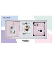 Instax mini 12 Pembe Fotoğraf Makinesi 10'lu Film ve PVC Albüm Bundle Box