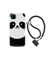 Huawei Y5p Kılıf Silikon Desen Boyun Askılı Sevimli Panda 1794