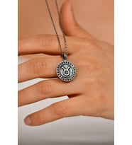 925 Ayar Boğa Burcu Burç Çarkı Unisex Gümüş Kolye 45-55cm