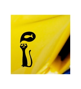 Kedi Tasarım Su Geçirmez Çıkarılabilir Oto Sticker 2 Parça 6*14 Cm