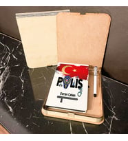 Polis Ahşap Kutulu Defter Kalem Set 002