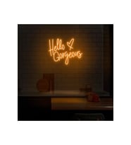 Hello Gorgeous Yazılı ve Şekilli Neon Tabela