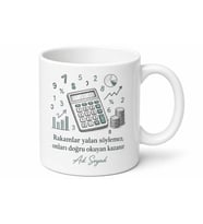 Hesap Makinesi Rakamlar Çizimli Finans Uzmanı Kupa Bardak Hediye