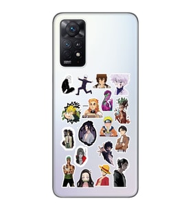 Xiaomi Redmi Note 11 PRO Uyumlu Anime Sticker Tasarımlı Şeffaf Telefon Kılıfı