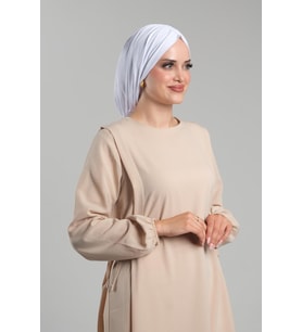 Beyaz Pratik Hazır Geçmeli Tesettür Bone Sandy Büzgülü Salaş 2119_42