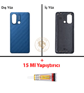 Xiaomi Redmi 12C Okyanus Mavisi Arka Pil Kapağı Batarya Kapağı Lazer Kesim + B-7000 Yapıştırıcı