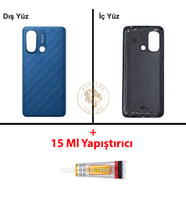 Xiaomi Redmi 12C Okyanus Mavisi Arka Pil Kapağı Batarya Kapağı Lazer Kesim + B-7000 Yapıştırıcı