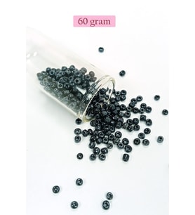 Dökme Cam Kum Boncuk Büyük Boy (6/0) 4 mm - 60 Gram - Siyah - BNC120