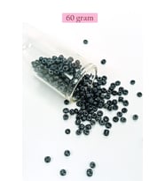 Dökme Cam Kum Boncuk Büyük Boy (6/0) 4 mm - 60 Gram - Siyah - BNC120