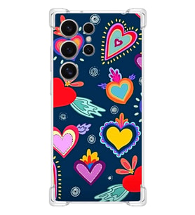 PrintiFy Samsung Galaxy S24 Ultra Uyumlu Retro Color 3 Baskılı Şeffaf Köşe Korumalı Antişok Kılıf