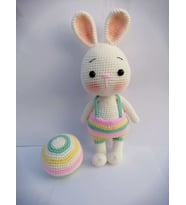 Tavşan Sunny ve Renkli Oyun Topu Amigurumi Organik Oyuncak