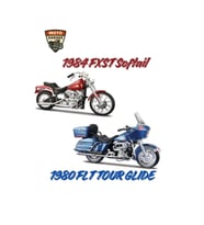 1:18 Harley-Davidson Efsanevi İkili Set - 1984 FXST Softail & 1980 FLT Tour Glide  Moto Garage 2024