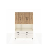 Arges Dolap 6 Raflı 6 Çekmeceli 3 Kapaklı 132x30x195 Aytaşı-Çam/Aytaşı