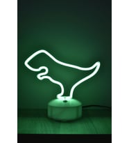 Dijital Dinazor Neon LED Gece Lambası, Parlaklık Ayarlı, Dekoratif Işık (Krem)