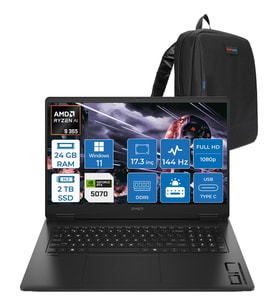 HP Omen 17-DB1003NT Amd Ryzen Aı 9 365 24GB Ddr5 2tb SSD RTX5070 8gb Gddr7 17.3 Inç Fullhd (1920 x 1080) 144Hz 7ms 300NITS IPS Windows 11 Pro Taşınabilir Bilgisayar C67G1EAP09 + Zetta Çanta