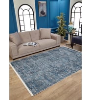 Dijital Kaymaz Yıkanabilir Mavi Minimalist Salon Halısı Mutfak Halısı Koridor Halısı Yolluk HLN1884