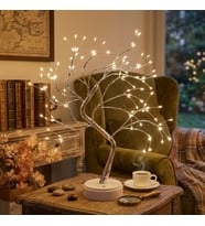 3 Kademeli Gün Işığı Peri LED Ağaç Lamba – Pilli & USB'li Masa Üstü Dekoratif Gece Lambası