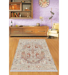 Taba Klasik Göbekli Dokuma Pamuk Taban Kaymaz Kilim KLM204