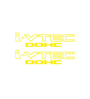 26 X 7 Cm I-Vtec Dohc Araba Sticker Sarı Renk