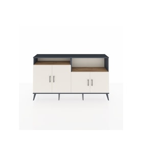 Arges Konsol 4 Raflı 4 Kapaklı 176x30x99 Antrasit-Aytaşı/Çam