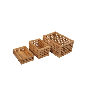 3 Lü Stil Kare Bölme Desenli Retro Düzenleyici Organizer Sepet
