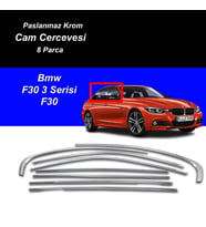 Bmw 3 Serisi F30 Cam Çıtası Komple Set Çerçevesi Kromu Nikelajı 2011-2019