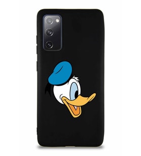Samsung Galaxy S20 FE Soft Premier Kapak Donald Duck-F Tasarımlı Silikon Kılıf - Siyah (Şeffaf)