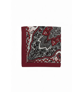 Kadın Kırmızı Siyah Desenli Şal – Paisley & Floral Modern Tasarım