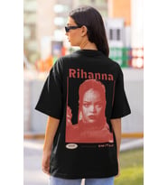 Rihanna Badgirlriri Sırt Baskılı Unisex Oversize Şarkıcı Tişört